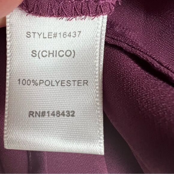 Stitch Fix Staccato Blouse Top Small Draped 3/4 Sleeve Tie Neck - Picture 4 of 7